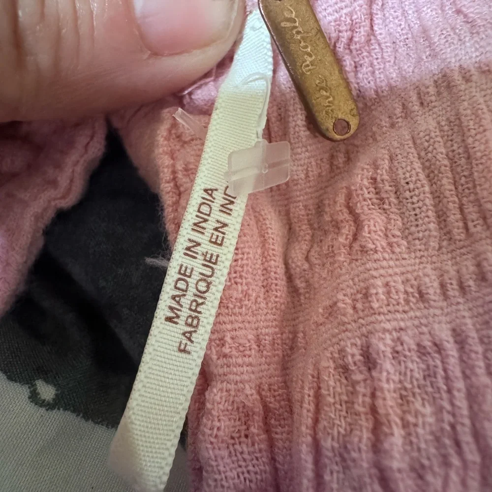 Free People Pink Long Sleeve Dress